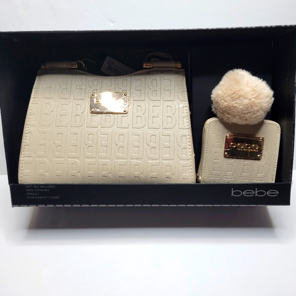 NWT BEBE Stone Alexandra Logo Mini Satchel